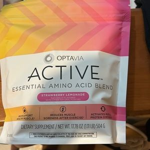 Optavia active, essential amino acid blend strawberry lemonade.